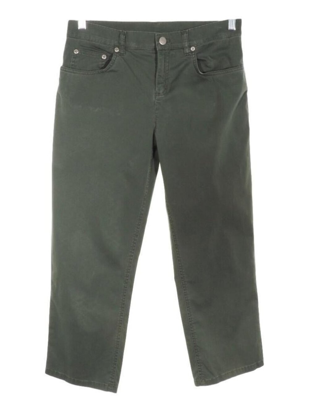 Jones New York Womens Size 6 Petite Cropped Carpi Pants Boyfriend Streth Olive